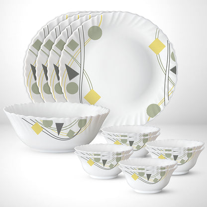 Larah by Borosil Florence 13 pc Dinner Set 13 pc Set: Serves 6