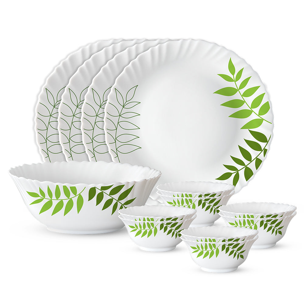 Larah by Borosil, Lush Dinner Set 13 pc Set: Serves 4