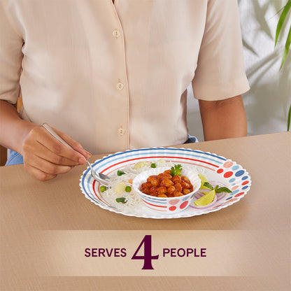 Larah by Borosil, Pastel Dinner Set 13 pc Set: Serves 4