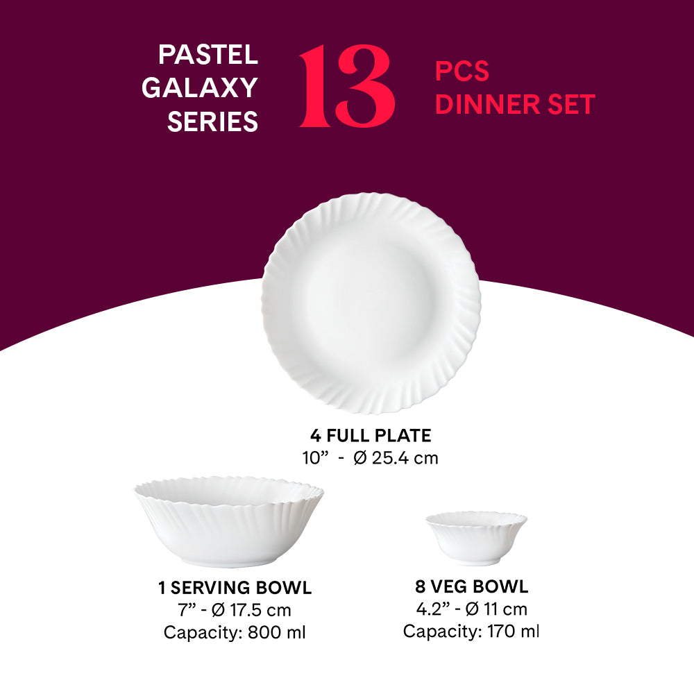 Larah by Borosil, Pastel Dinner Set