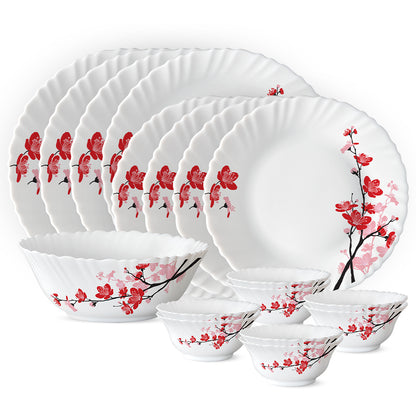 Larah by Borosil Alina 17 pc Dinner Set 17 pc Set: Serves 6