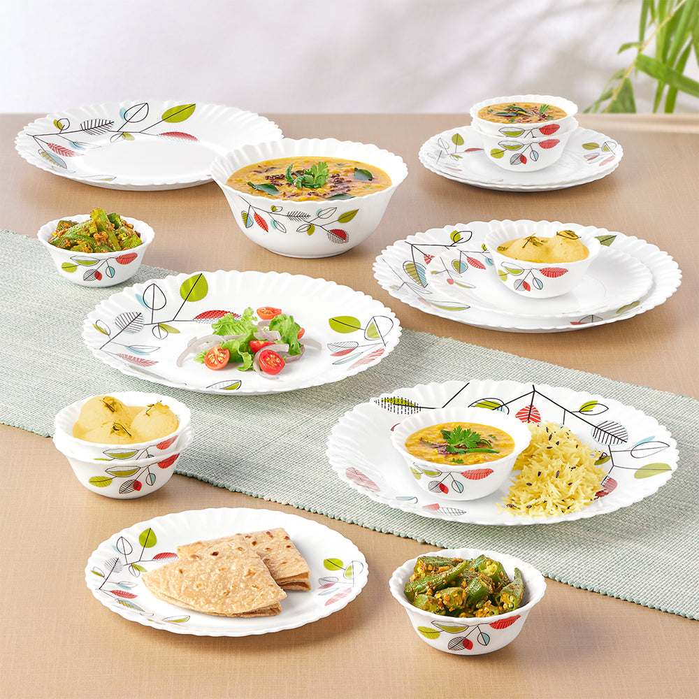 Larah by Borosil, Astra Dinner Set 17 pc Set: Serves 4