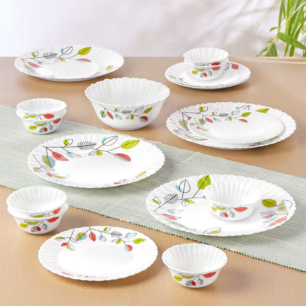 Larah by Borosil, Astra Dinner Set 17 pc Set: Serves 4