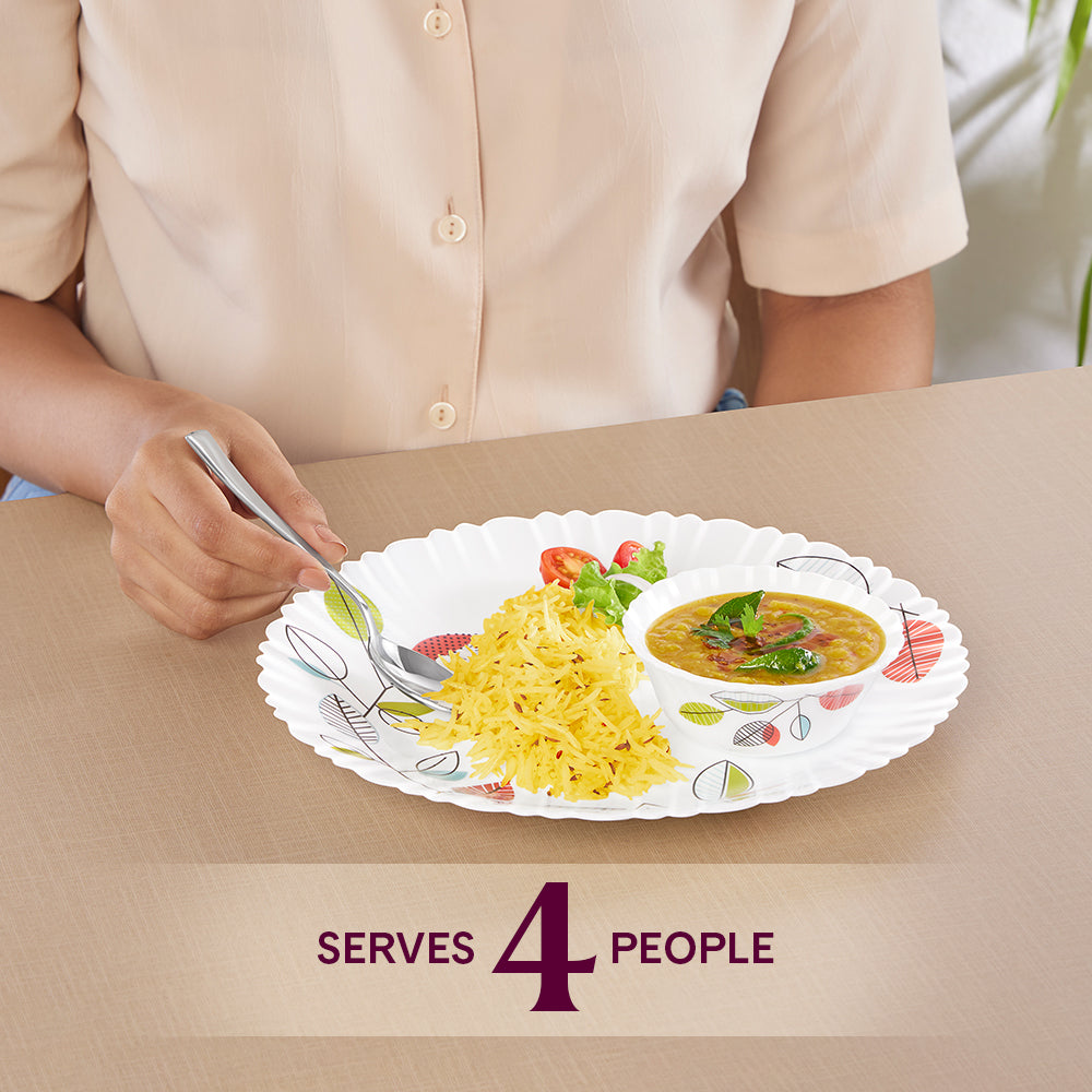 Larah by Borosil, Astra Dinner Set 17 pc Set: Serves 4