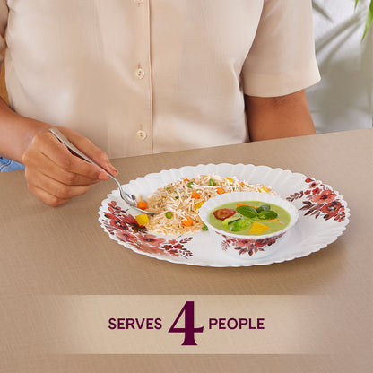 Larah by Borosil, Eva Dinner Set 17 pc Set: Serves 4