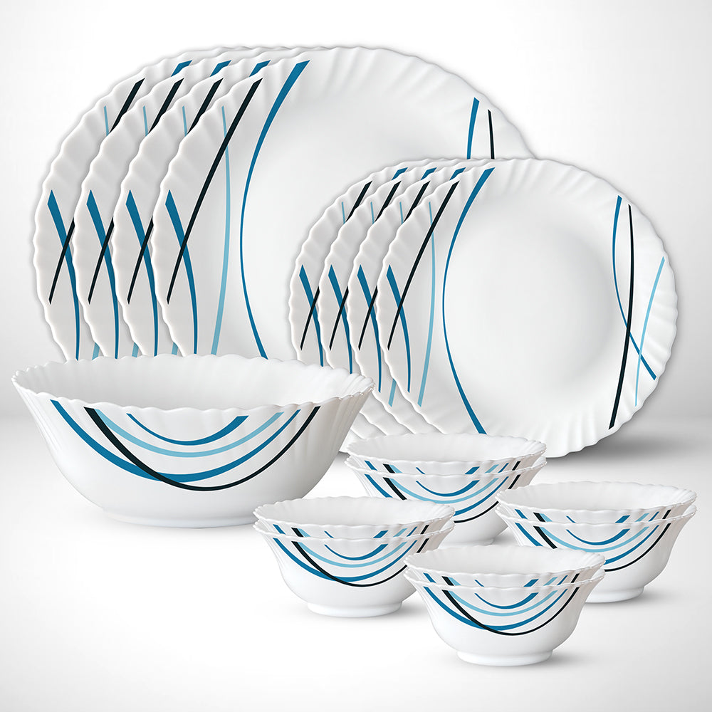 Larah by Borosil Merlin 17 pc Dinner Set 17 pc Set: Serves 6