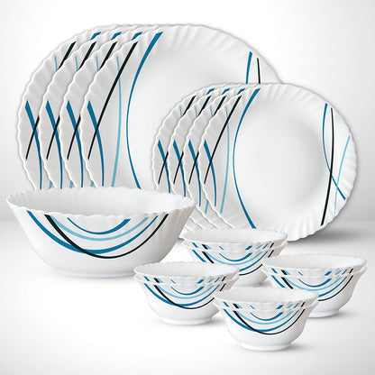 Larah by Borosil Merlin 17 pc Dinner Set 17 pc Set: Serves 6