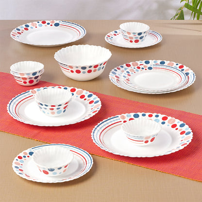 Larah by Borosil, Pastel Dinner Set 17 pc Set: Serves 4