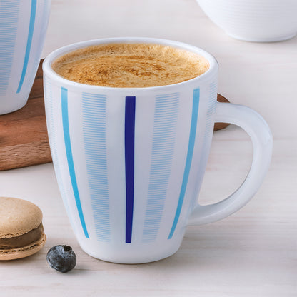 Larah Blue Strip Opalware Mug