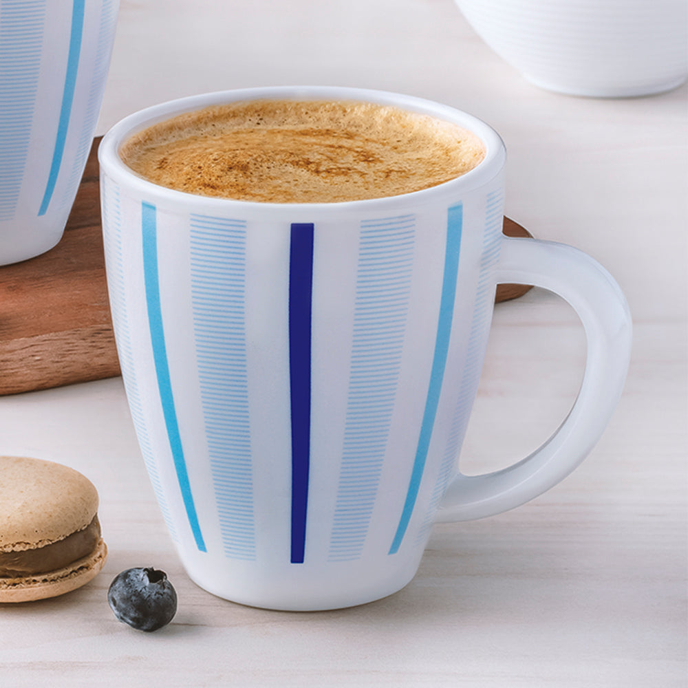 Larah Blue Strip Opalware Mug