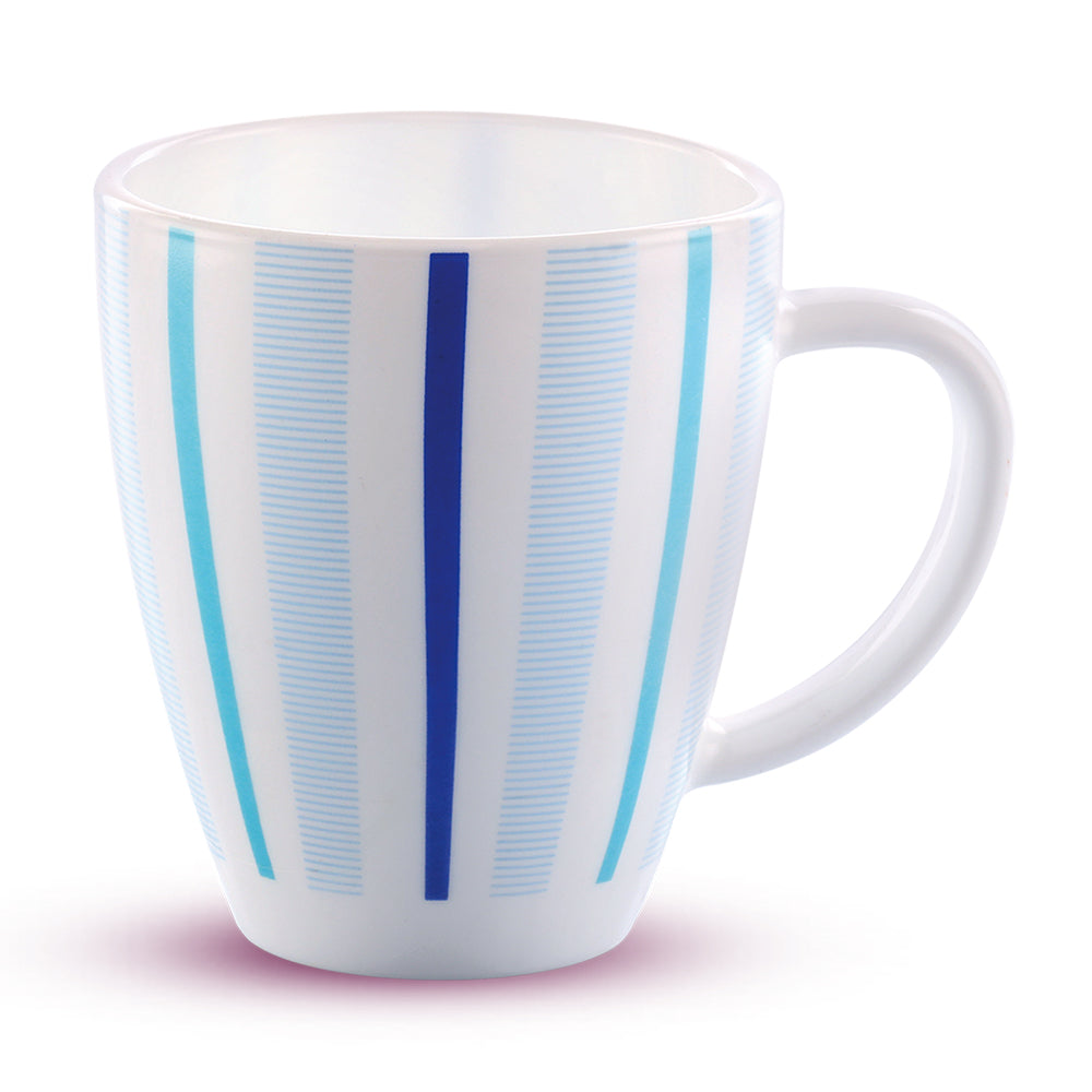 Larah Blue Strip Opalware Mug
