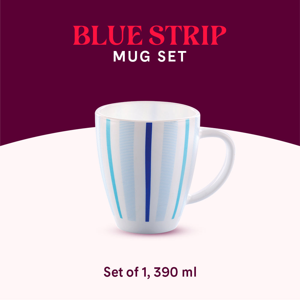 Larah Blue Strip Opalware Mug
