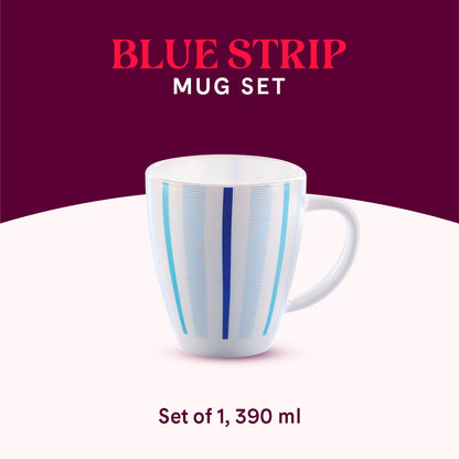 Larah Blue Strip Opalware Mug
