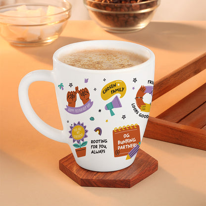 Larah by Borosil Friendship Day Opalware Mug, Dream, 390ml