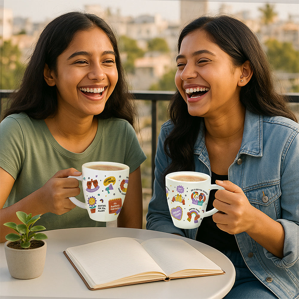 Larah by Borosil Friendship Day Opalware Mug, Dream, 390ml