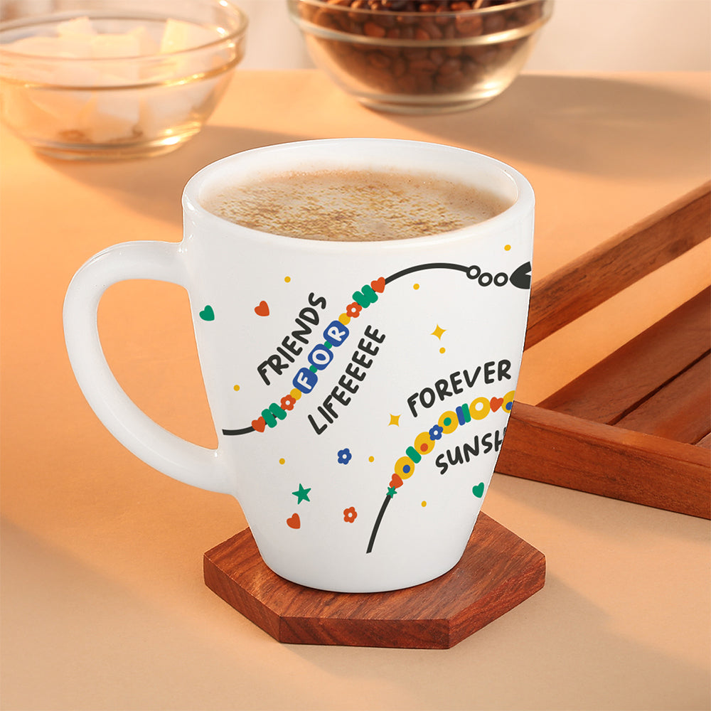 Larah by Borosil Friendship Day Opalware Mug, Life, 390ml