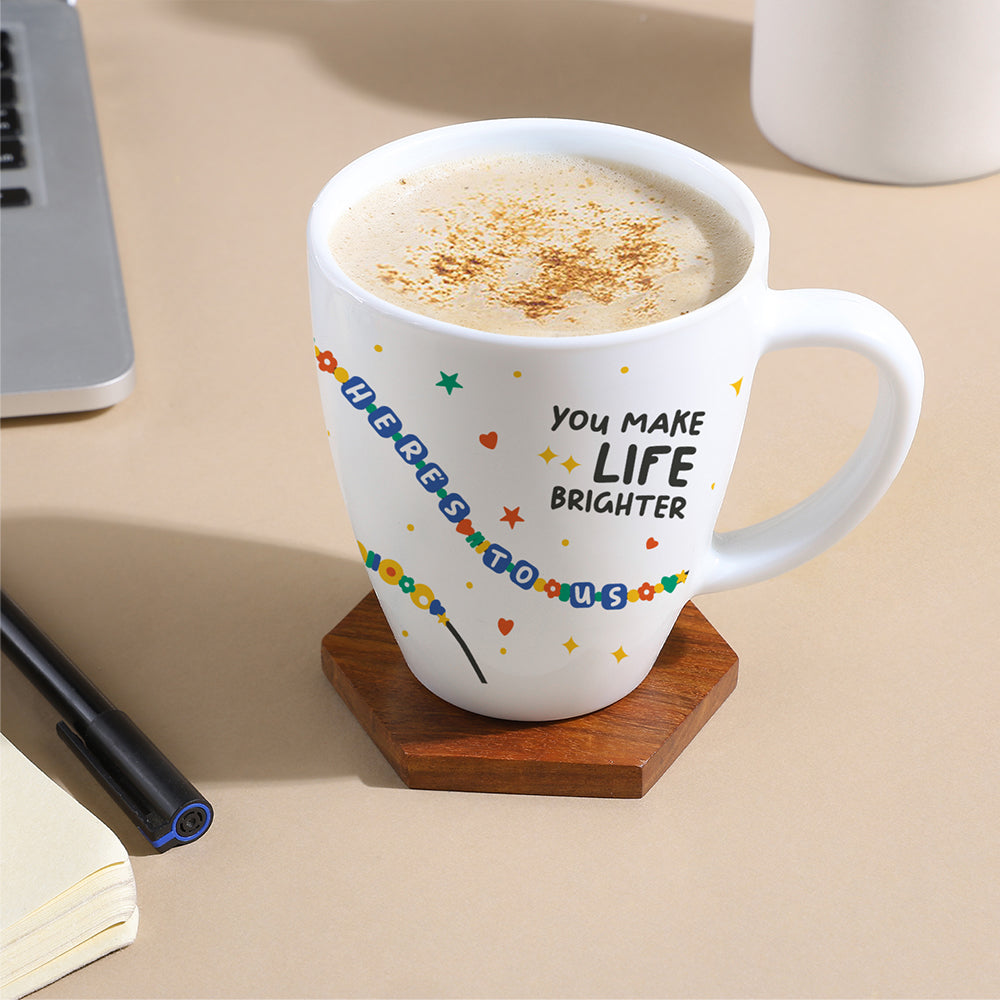 Larah by Borosil Friendship Day Opalware Mug, Life, 390ml