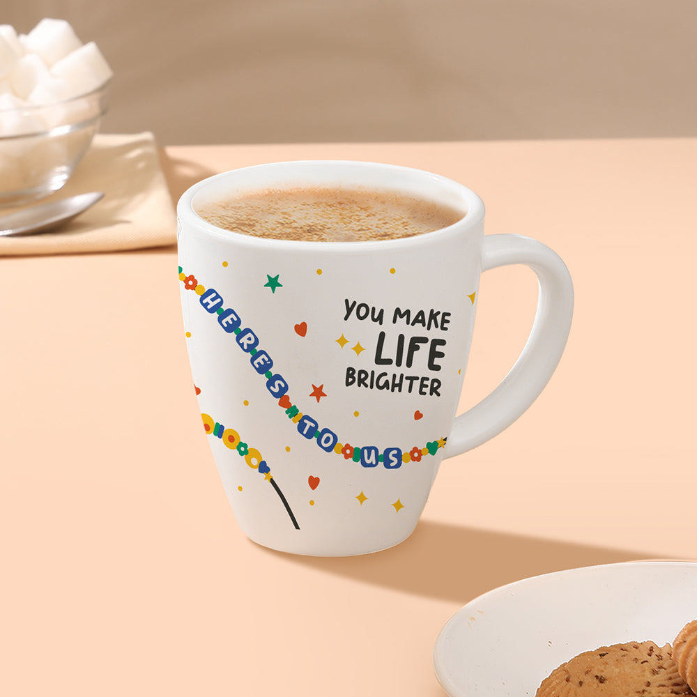 Larah by Borosil Friendship Day Opalware Mug, Life, 390ml