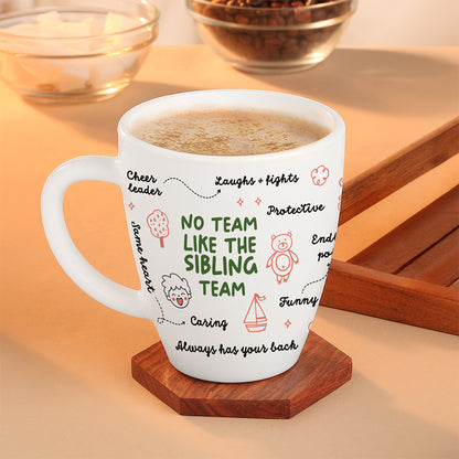 Larah by Borosil Rakhi Opalware Mug, No Team Like the Sibling Team, 390ml