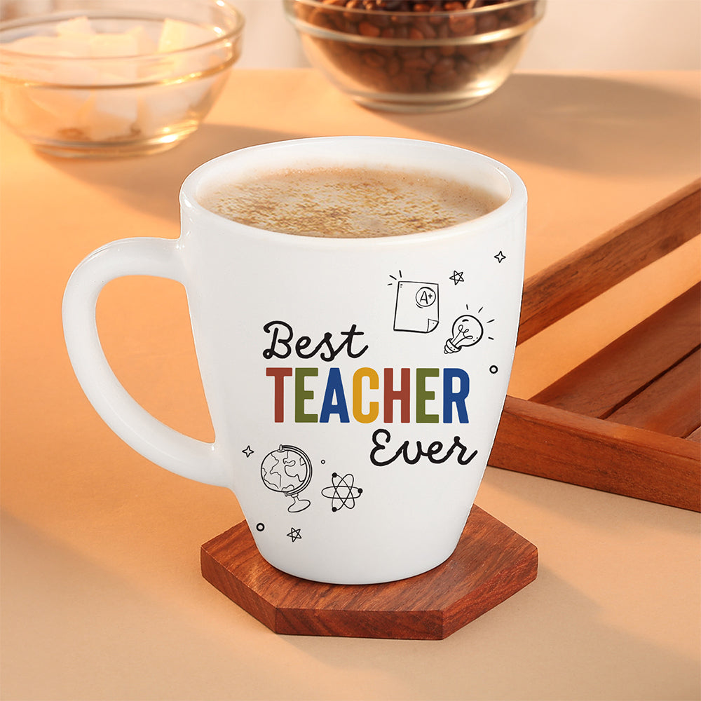Larah by Borosil Teachers Day Opalware Mug, Best, 390ml