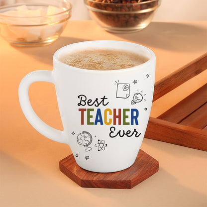 Larah by Borosil Teachers Day Opalware Mug, Best, 390ml