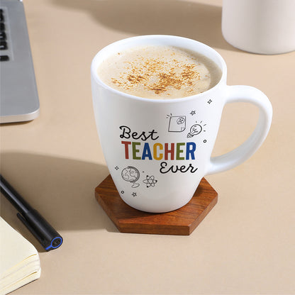 Larah by Borosil Teachers Day Opalware Mug, Best, 390ml