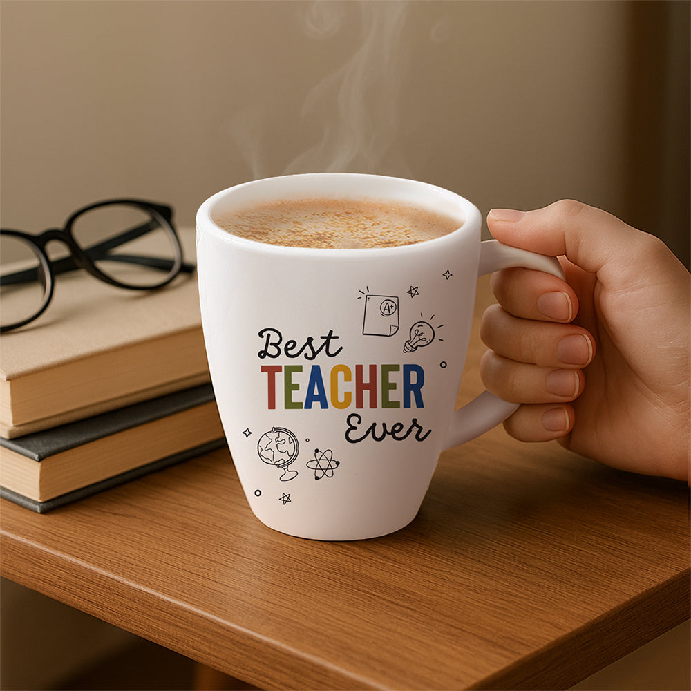 Larah by Borosil Teachers Day Opalware Mug, Best, 390ml