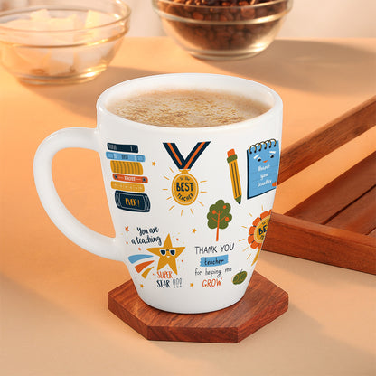 Larah by Borosil Teachers Day Opalware Mug, Shine, 390ml