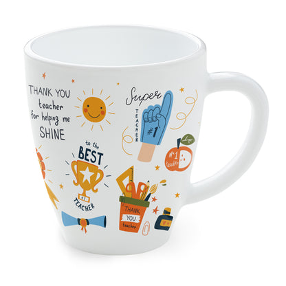 Larah by Borosil Teachers Day Opalware Mug, Shine, 390ml