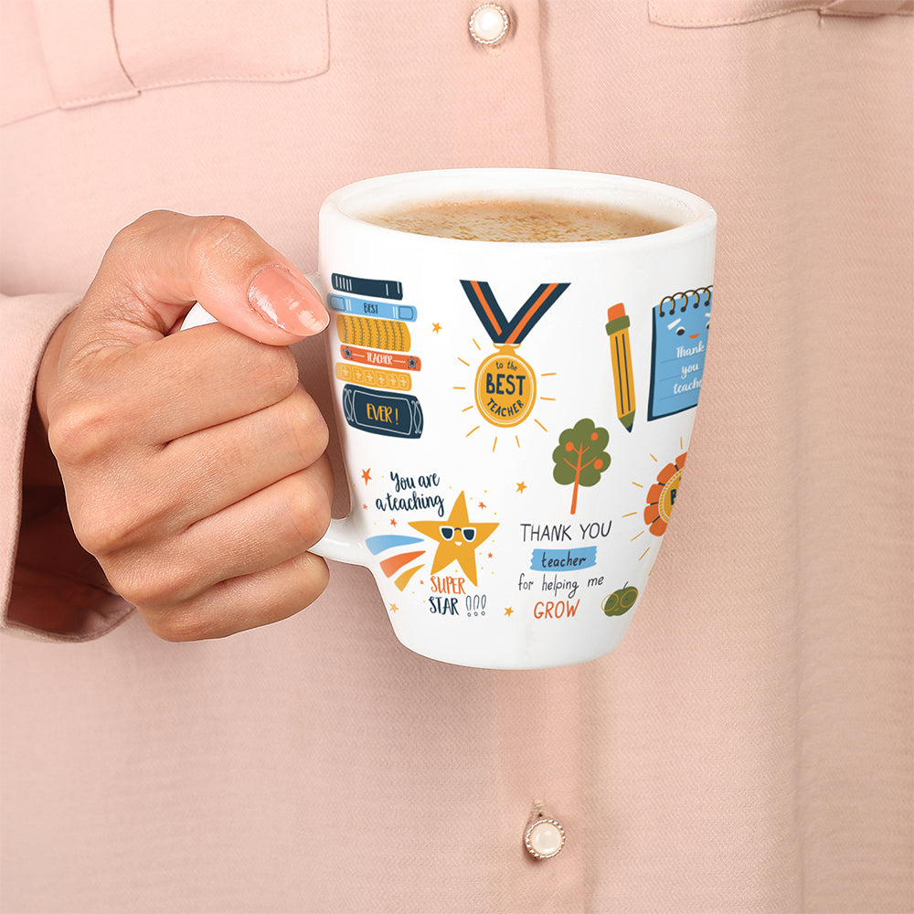 Larah by Borosil Teachers Day Opalware Mug, Shine, 390ml