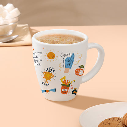 Larah by Borosil Teachers Day Opalware Mug, Shine, 390ml