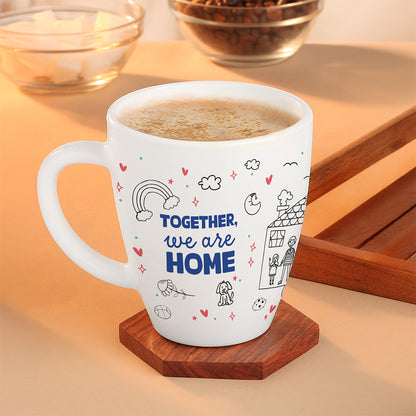 Larah by Borosil Rakhi Opalware Mug, Together We Are Home, 390ml