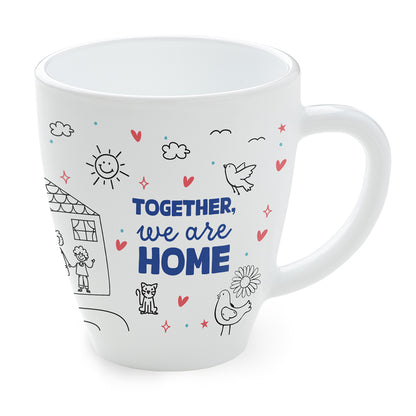 Larah by Borosil Rakhi Opalware Mug, Together We Are Home, 390ml