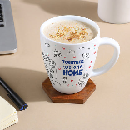 Larah by Borosil Rakhi Opalware Mug, Together We Are Home, 390ml