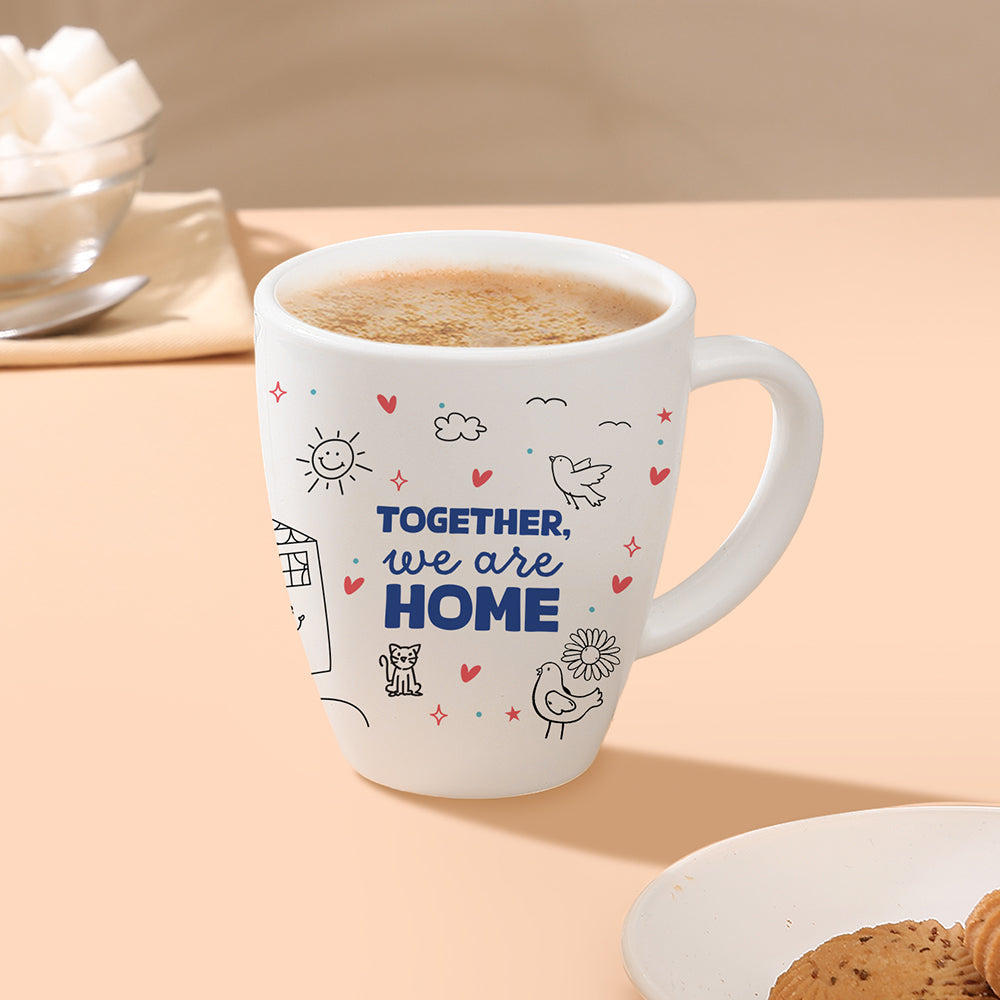 Larah by Borosil Rakhi Opalware Mug, Together We Are Home, 390ml