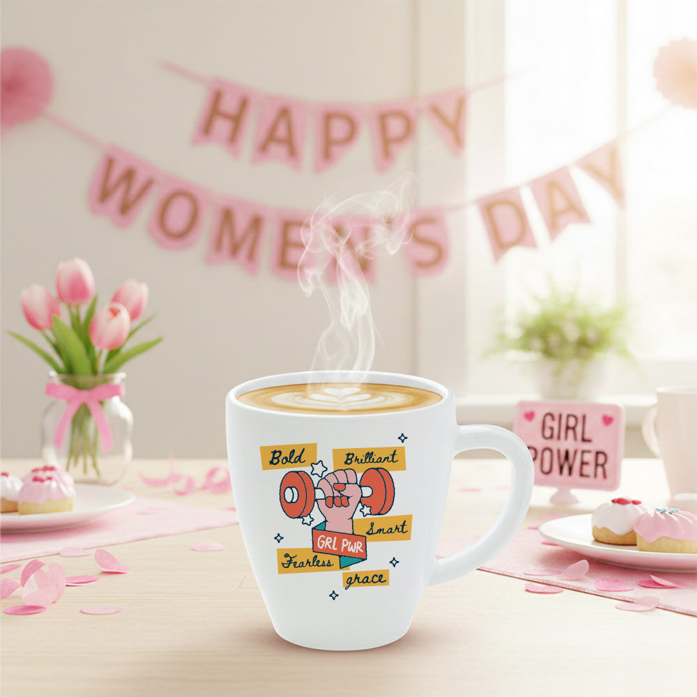 Larah Women's Day Opalware Mug, Fearless