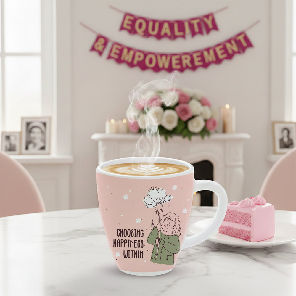 Larah Women's Day Opalware Mug, Happiness