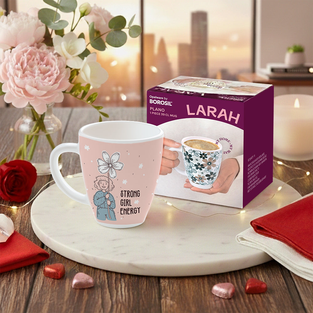 Larah Women's Day Opalware Mug, Happiness