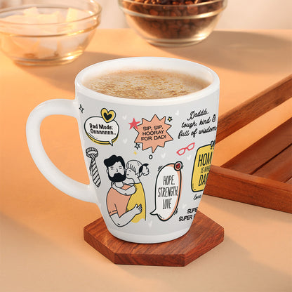 Larah by Borosil Father's Day Opalware Mug Legend, 390ml 390 ml