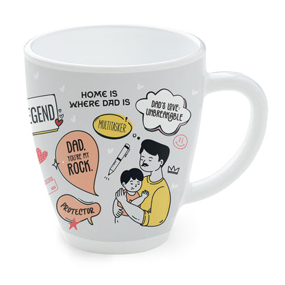 Larah by Borosil Father's Day Opalware Mug Legend, 390ml 390 ml