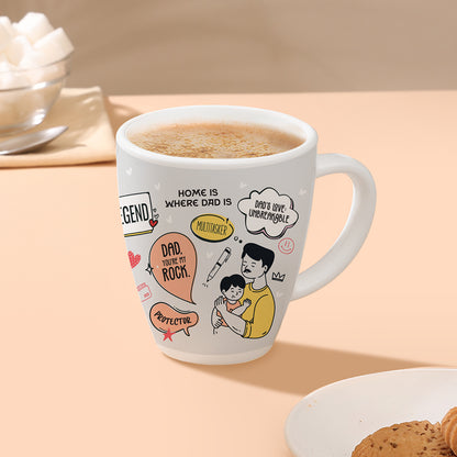 Larah by Borosil Father's Day Opalware Mug Legend, 390ml 390 ml