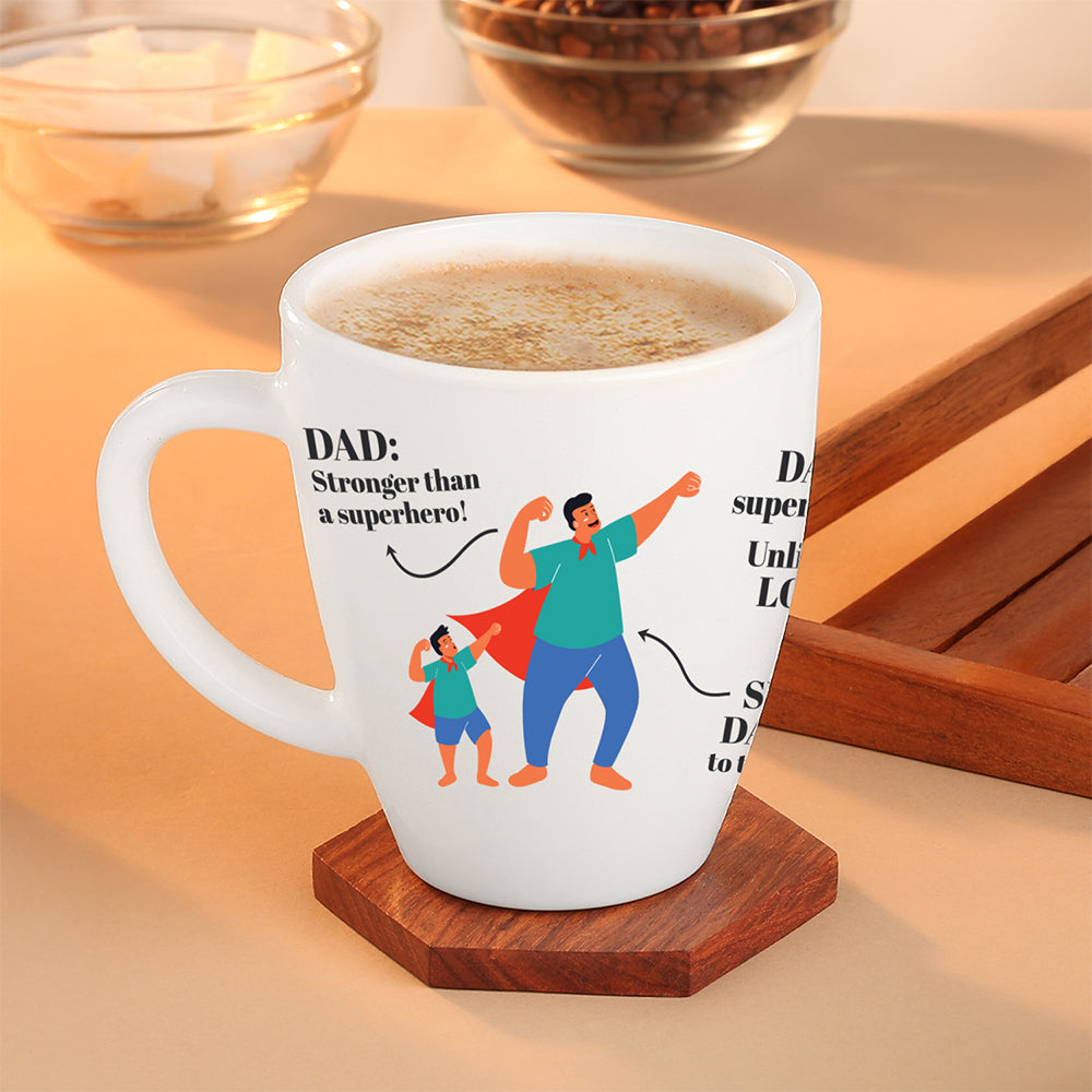 Larah by Borosil Father's Day Opalware Mug Superhero, 390ml