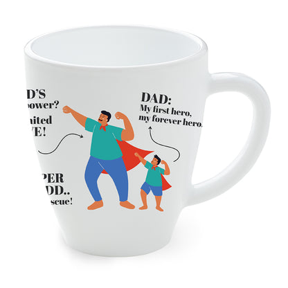 Larah by Borosil Father's Day Opalware Mug Superhero, 390ml 390 ml