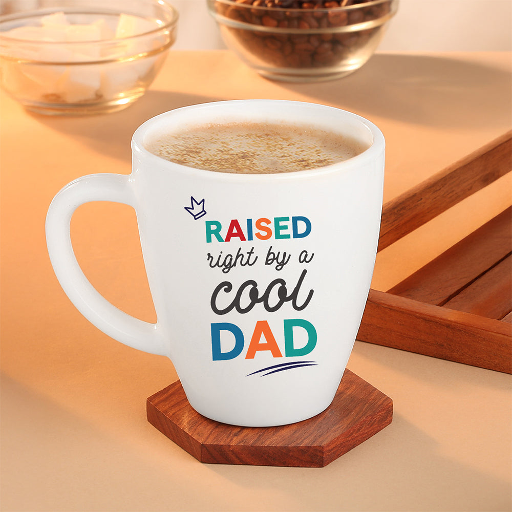 Larah by Borosil Father's Day Opalware Mug, Cool Dad, 390ml 390 ml