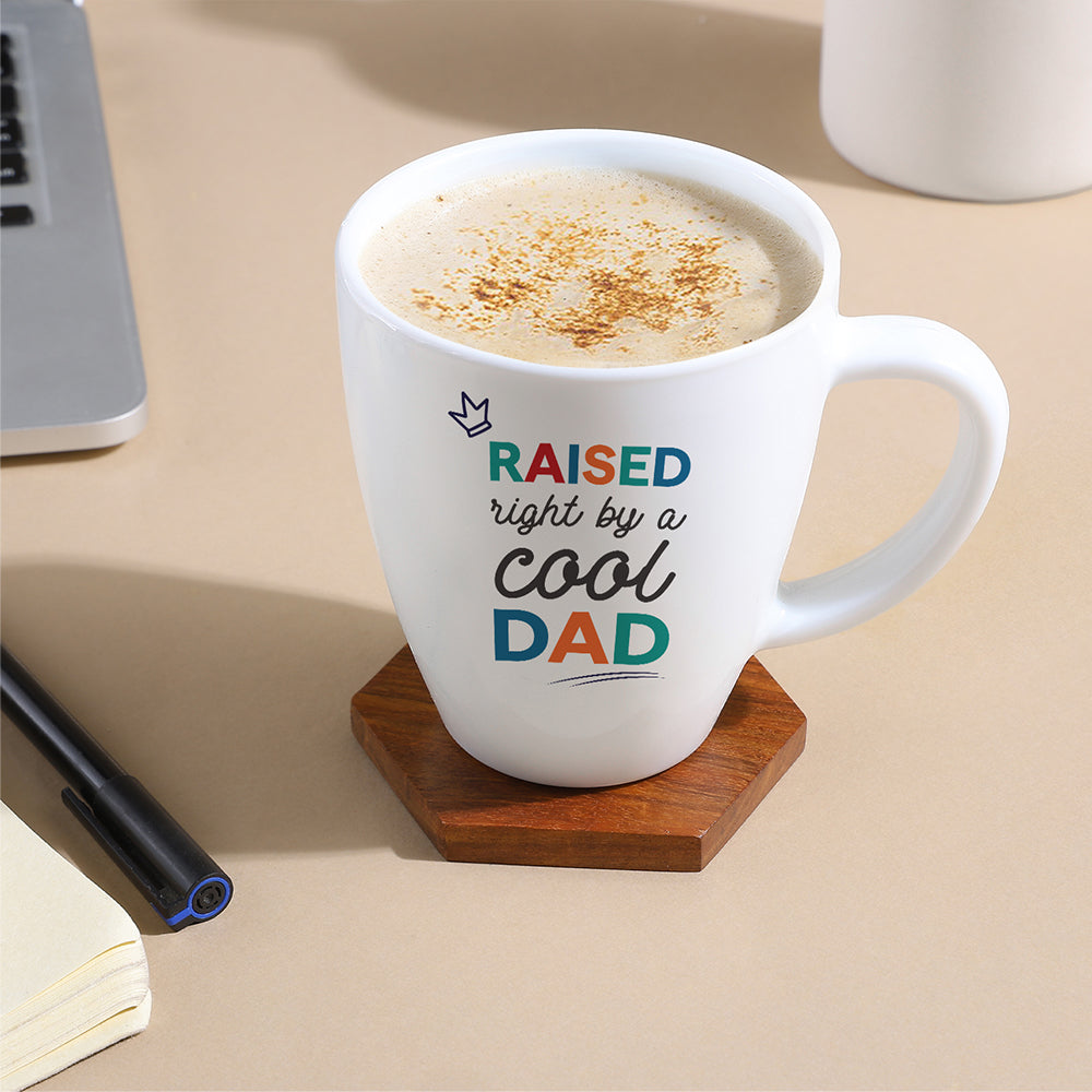 Larah by Borosil Father's Day Opalware Mug, Cool Dad, 390ml 390 ml