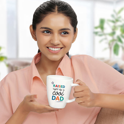 Larah by Borosil Father's Day Opalware Mug, Cool Dad, 390ml 390 ml