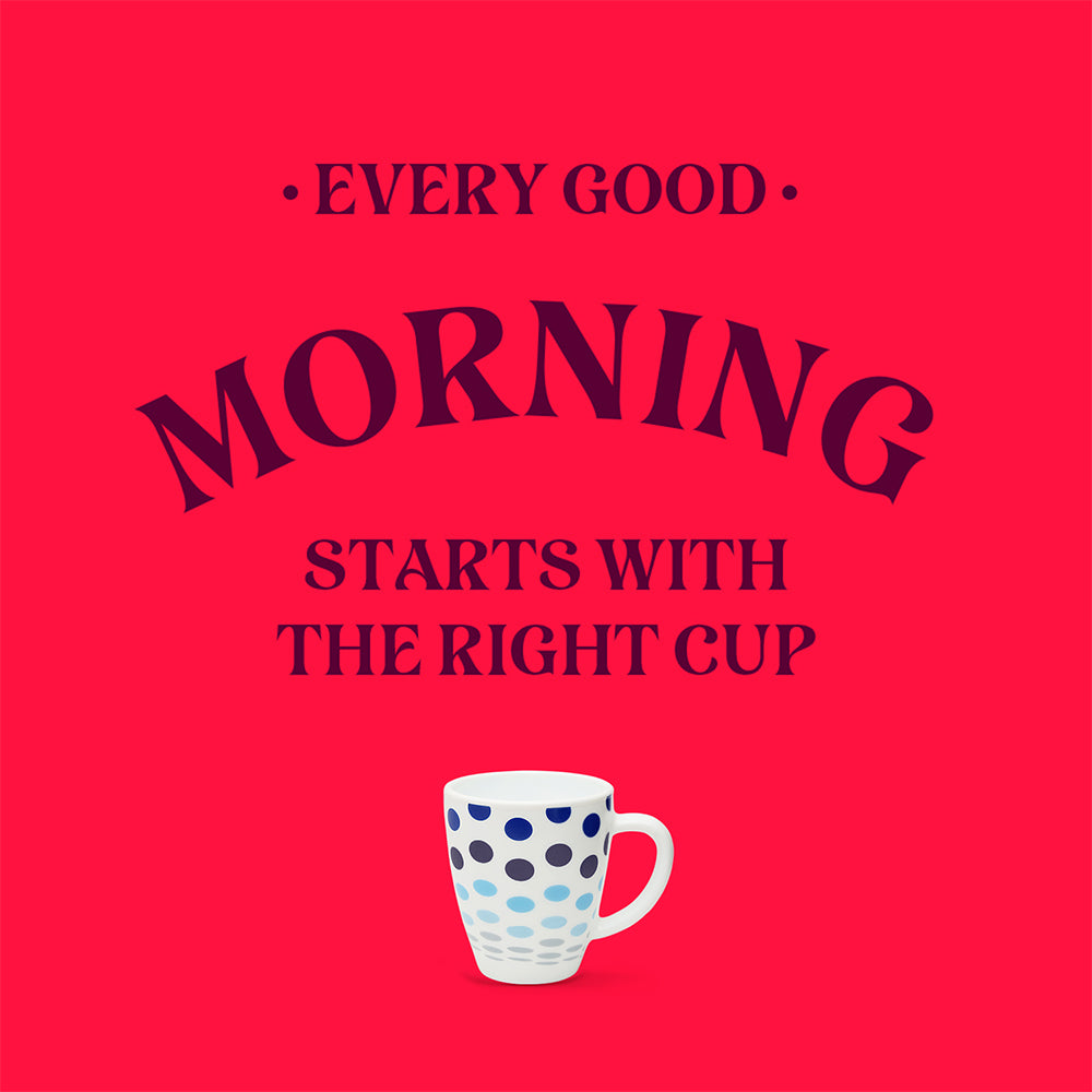 Larah Polka Blue Opalware Mug