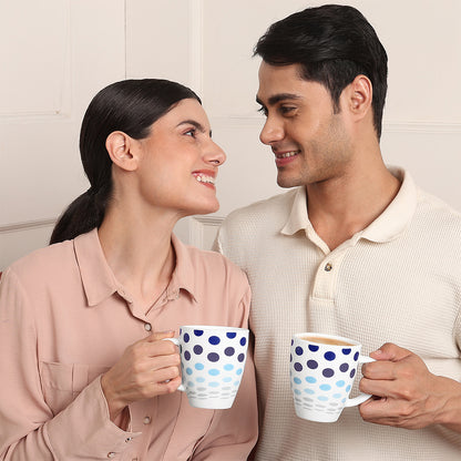 Larah Polka Blue Opalware Mug