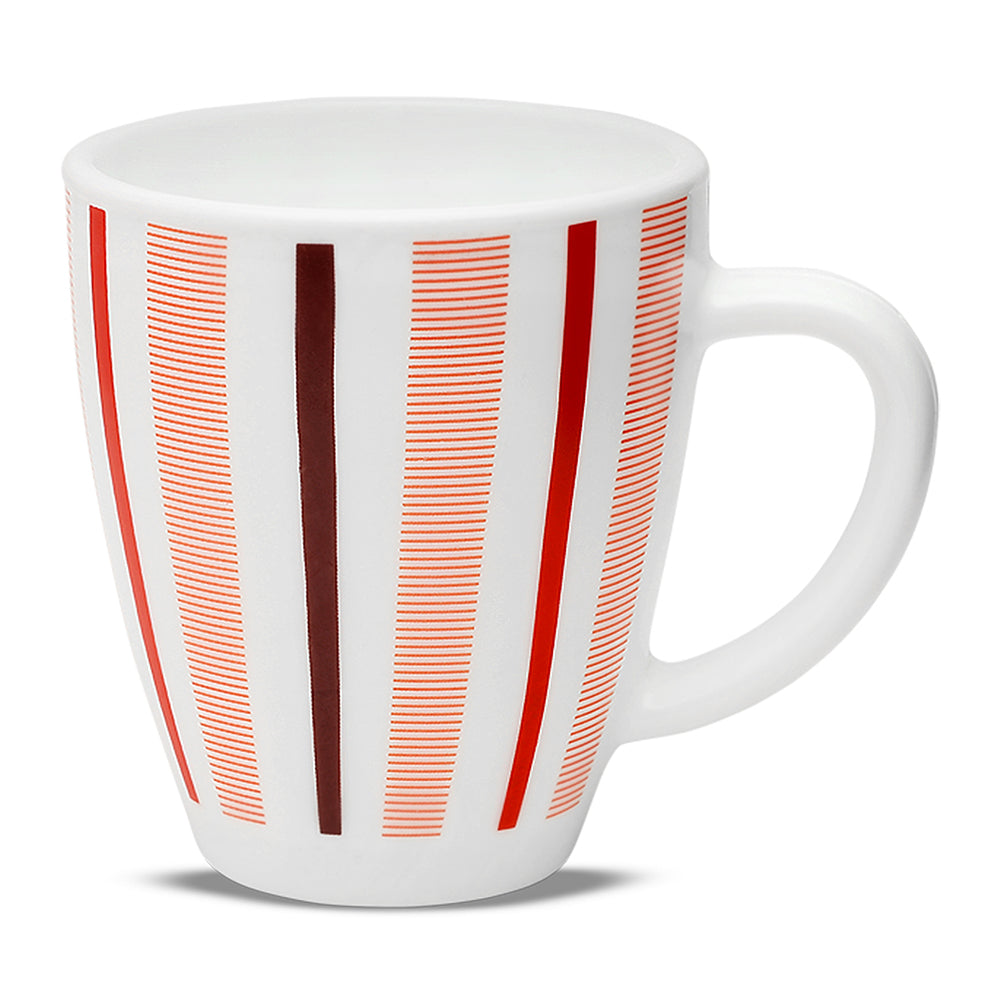 Larah Red Strip Opalware Mug