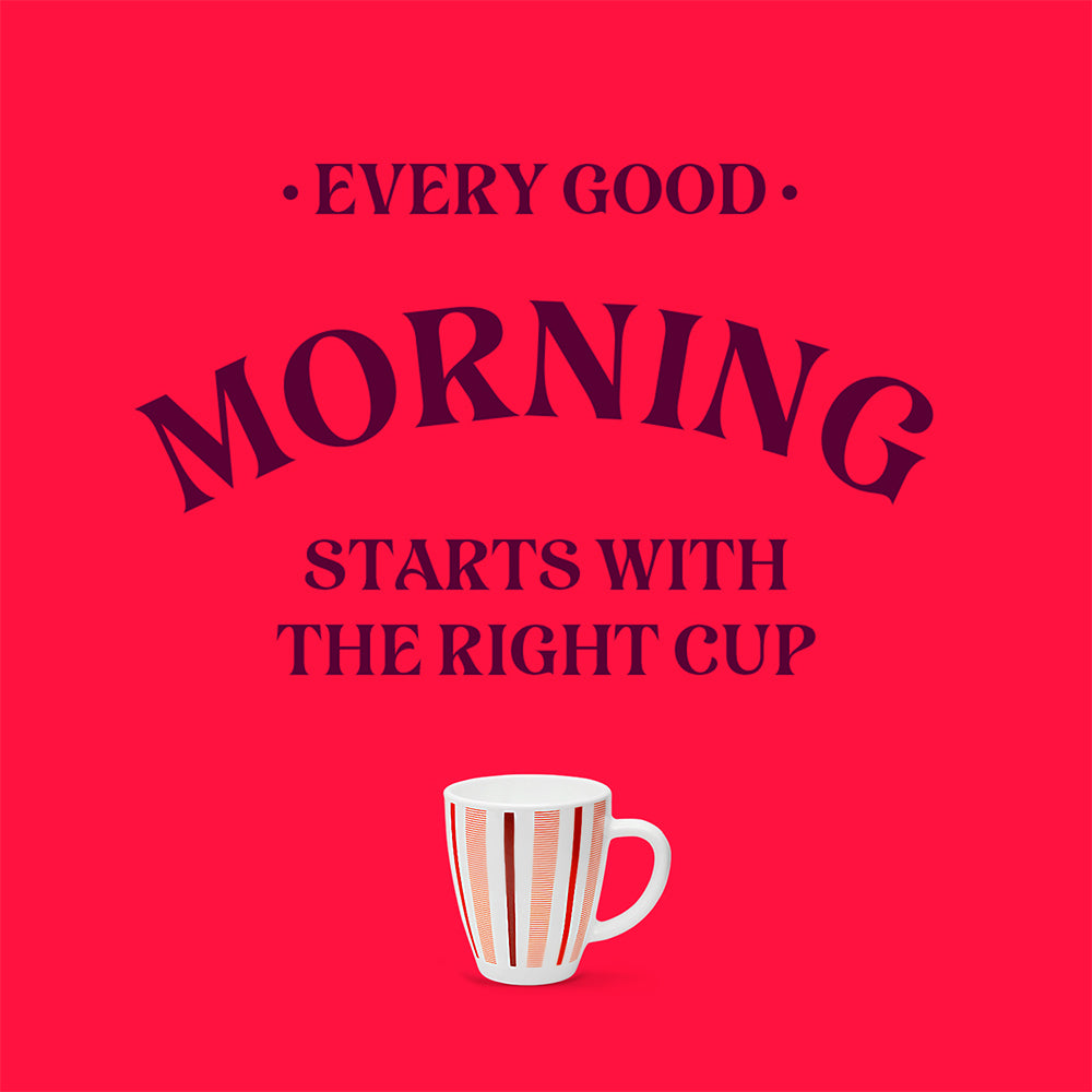 Larah Red Strip Opalware Mug